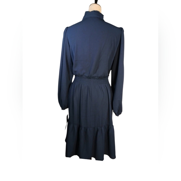 NWT London Times Navy Long Sleeve Dress - Picture 4 of 6